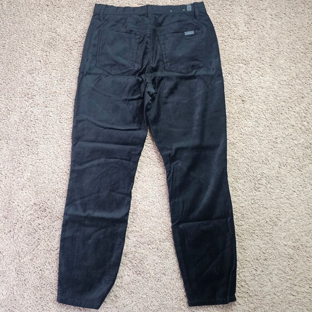 Seven For All Mankind Velour Ankle Pants Womens 31 Black Button Fly Preppy - Picture 2 of 9